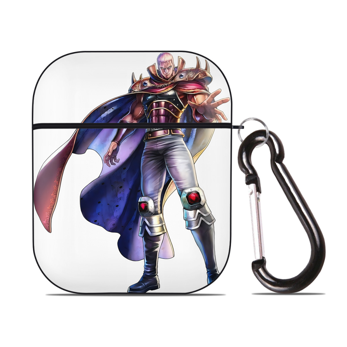 （画像用） 北斗の拳 Fist of the North Star AirPods 第2世代保護ケース ハードシェル ブラック 耐衝撃・防指紋・カラビナ付き