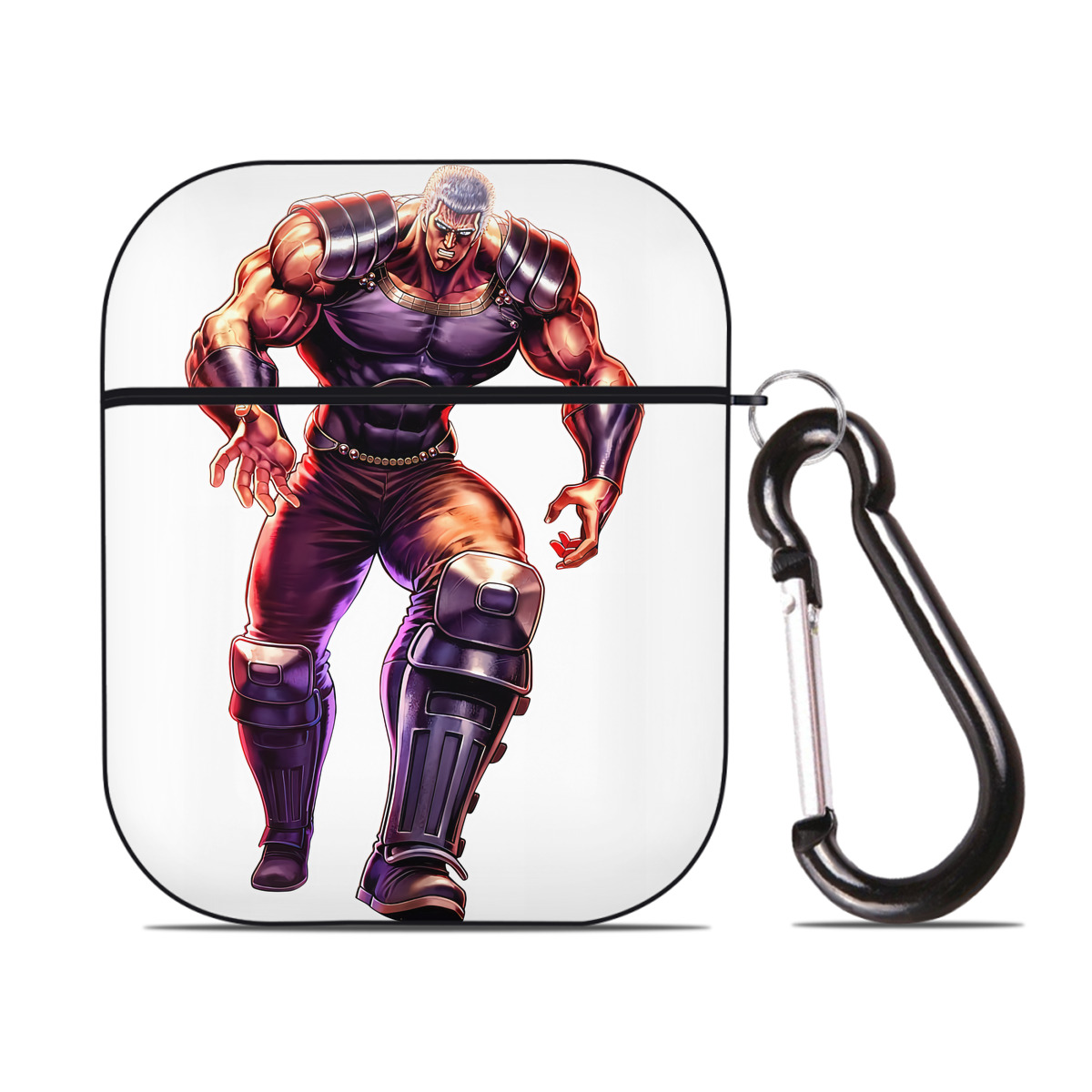 （画像用） 北斗の拳 Fist of the North Star AirPods 第2世代保護ケース ハードシェル ブラック 耐衝撃・防指紋・カラビナ付き