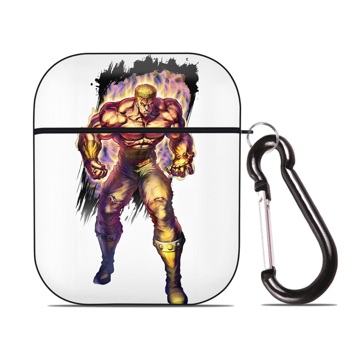 （画像用） 北斗の拳 Fist of the North Star AirPods 第2世代保護ケース ハードシェル ブラック 耐衝撃・防指紋・カラビナ付き