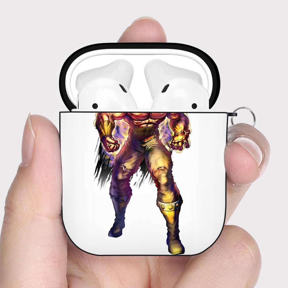 （画像用） 北斗の拳 Fist of the North Star AirPods 第2世代保護ケース ハードシェル ブラック 耐衝撃・防指紋・カラビナ付き