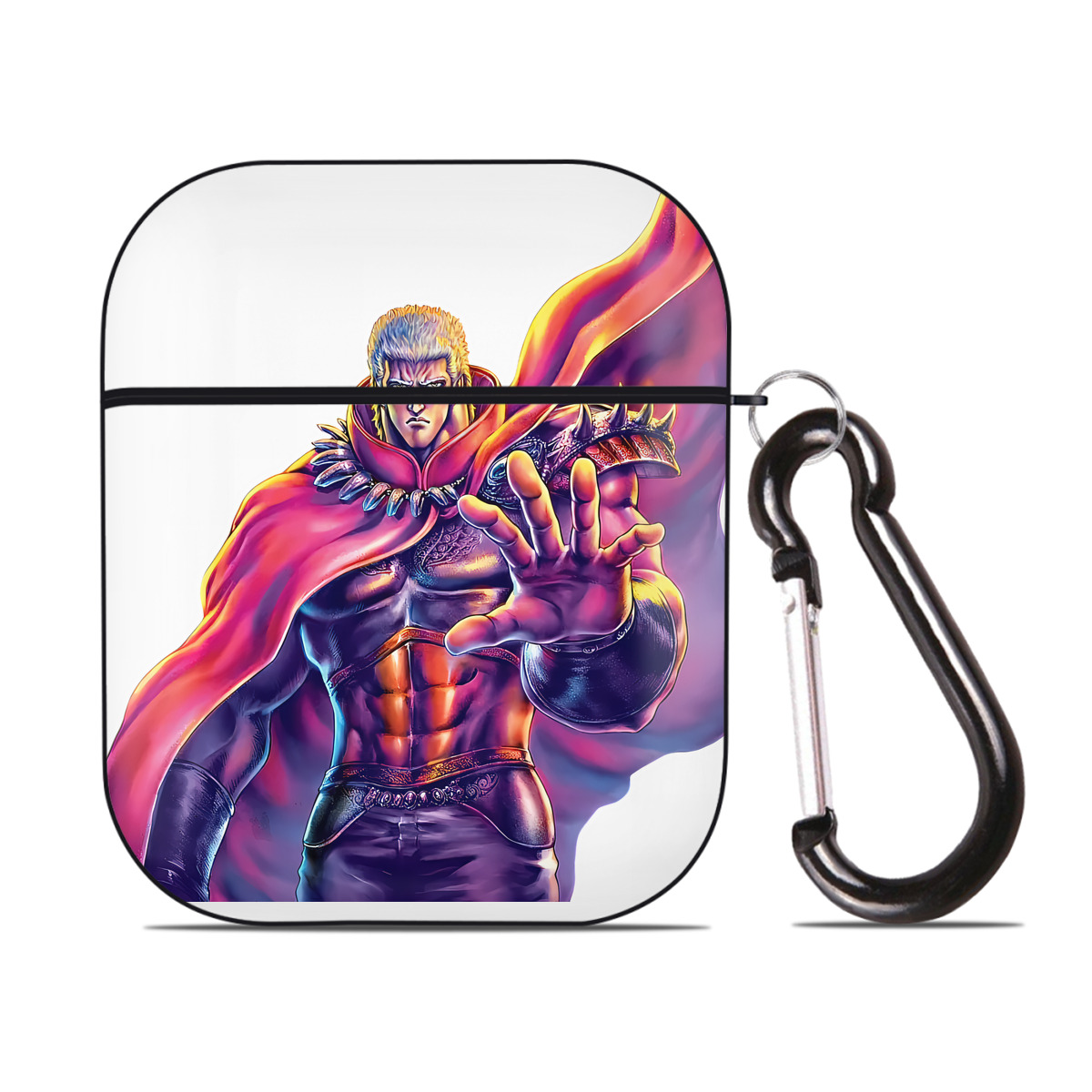 （画像用） 北斗の拳 Fist of the North Star AirPods 第2世代保護ケース ハードシェル ブラック 耐衝撃・防指紋・カラビナ付き