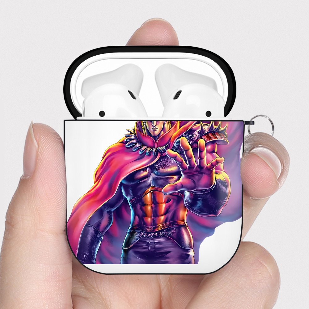 （画像用） 北斗の拳 Fist of the North Star AirPods 第2世代保護ケース ハードシェル ブラック 耐衝撃・防指紋・カラビナ付き