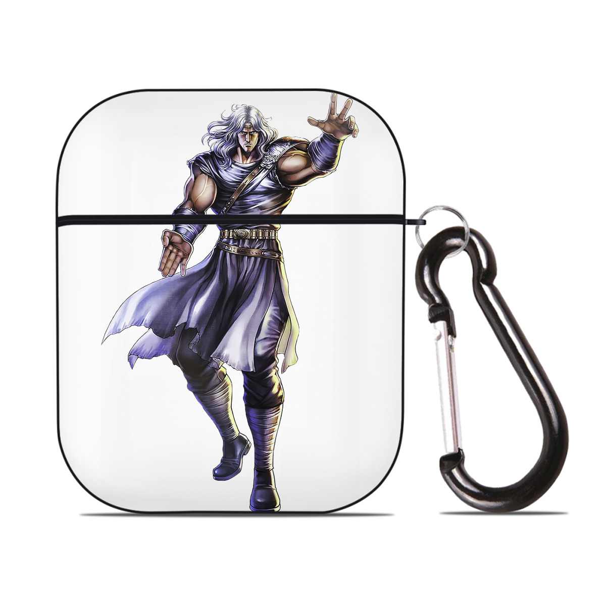 （画像用） 北斗の拳 Fist of the North Star AirPods 第2世代保護ケース ハードシェル ブラック 耐衝撃・防指紋・カラビナ付き