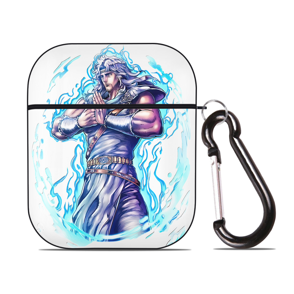 （画像用） 北斗の拳 Fist of the North Star AirPods 第2世代保護ケース ハードシェル ブラック 耐衝撃・防指紋・カラビナ付き