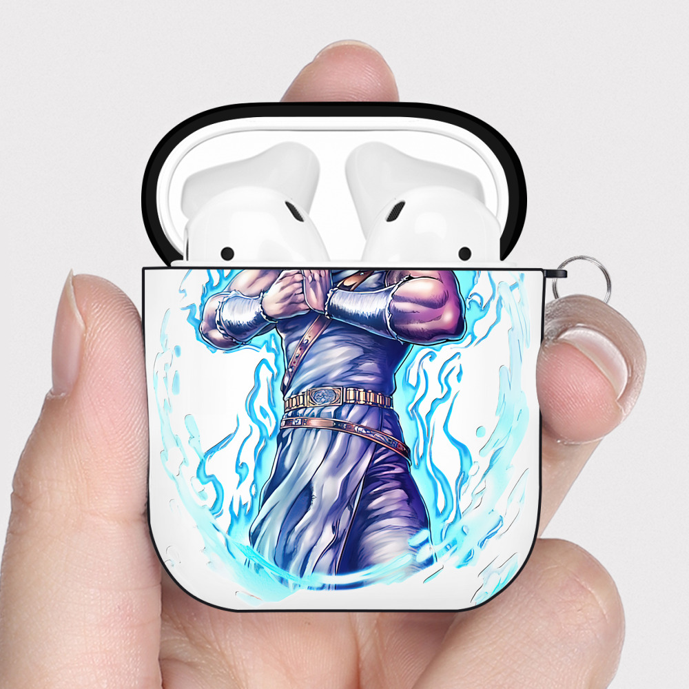 （画像用） 北斗の拳 Fist of the North Star AirPods 第2世代保護ケース ハードシェル ブラック 耐衝撃・防指紋・カラビナ付き