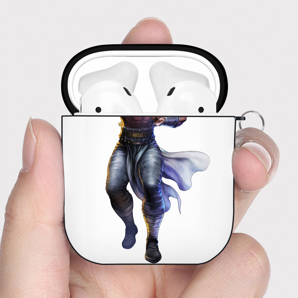（画像用） 北斗の拳 Fist of the North Star AirPods 第2世代保護ケース ハードシェル ブラック 耐衝撃・防指紋・カラビナ付き