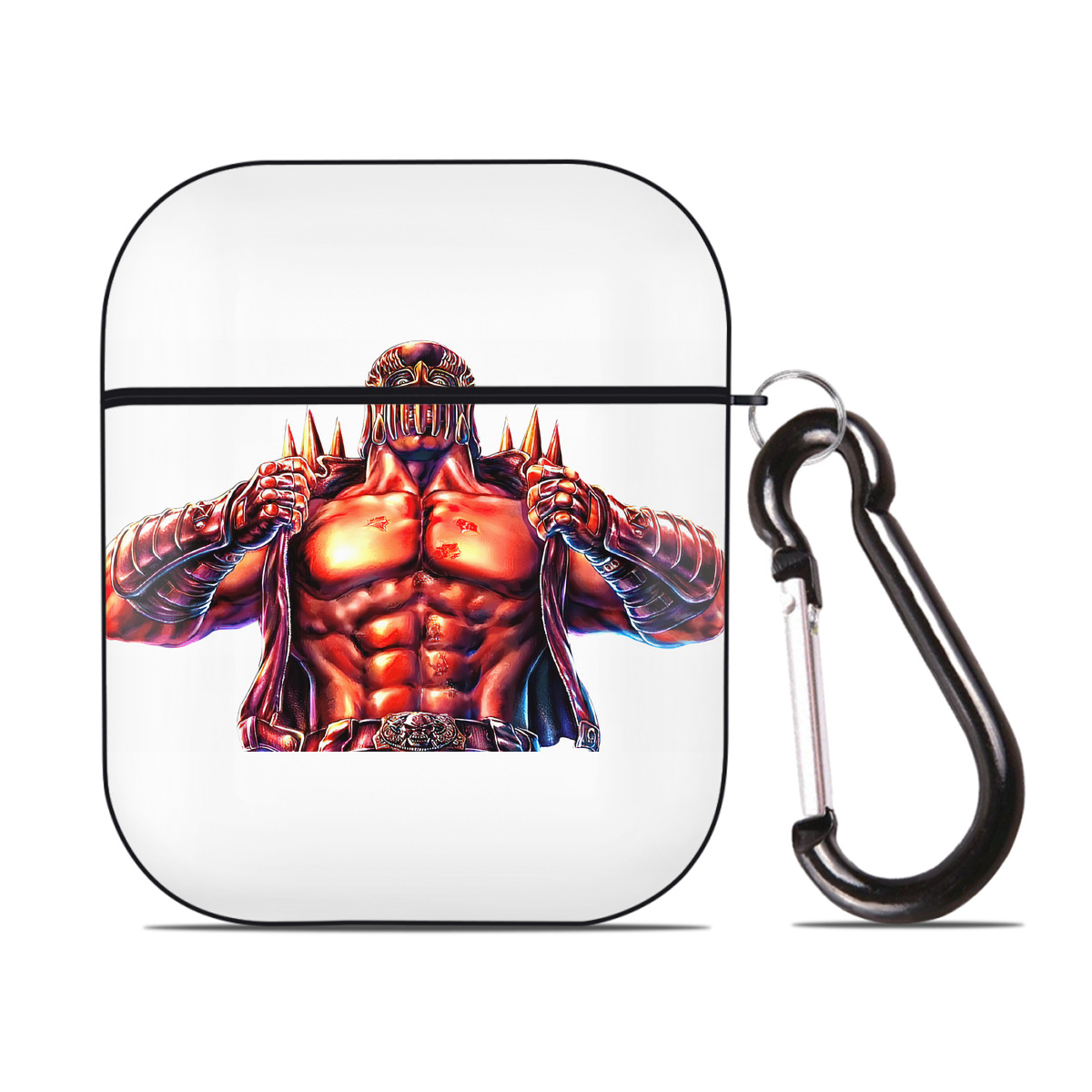（画像用） 北斗の拳 Fist of the North Star AirPods 第2世代保護ケース ハードシェル ブラック 耐衝撃・防指紋・カラビナ付き