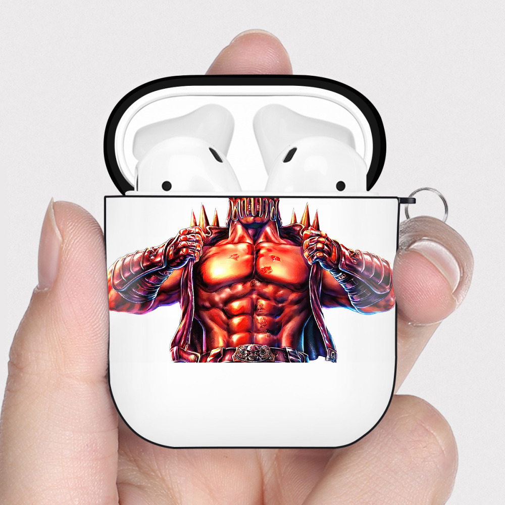 （画像用） 北斗の拳 Fist of the North Star AirPods 第2世代保護ケース ハードシェル ブラック 耐衝撃・防指紋・カラビナ付き