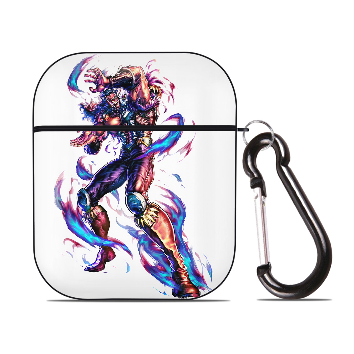 （画像用） 北斗の拳 Fist of the North Star AirPods 第2世代保護ケース ハードシェル ブラック 耐衝撃・防指紋・カラビナ付き