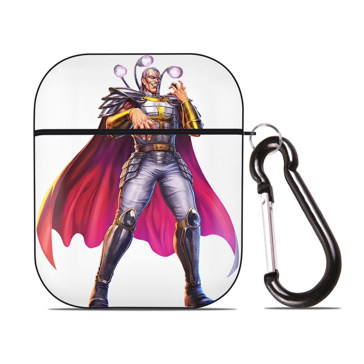 （画像用） 北斗の拳 Fist of the North Star AirPods 第2世代保護ケース ハードシェル ブラック 耐衝撃・防指紋・カラビナ付き