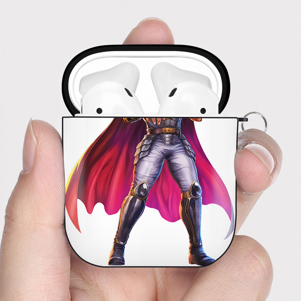 （画像用） 北斗の拳 Fist of the North Star AirPods 第2世代保護ケース ハードシェル ブラック 耐衝撃・防指紋・カラビナ付き