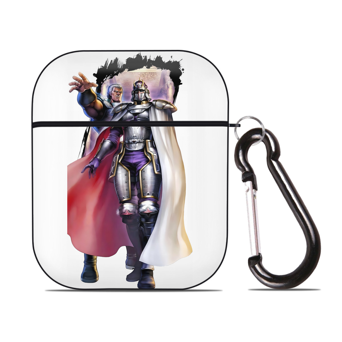 （画像用） 北斗の拳 Fist of the North Star AirPods 第2世代保護ケース ハードシェル ブラック 耐衝撃・防指紋・カラビナ付き