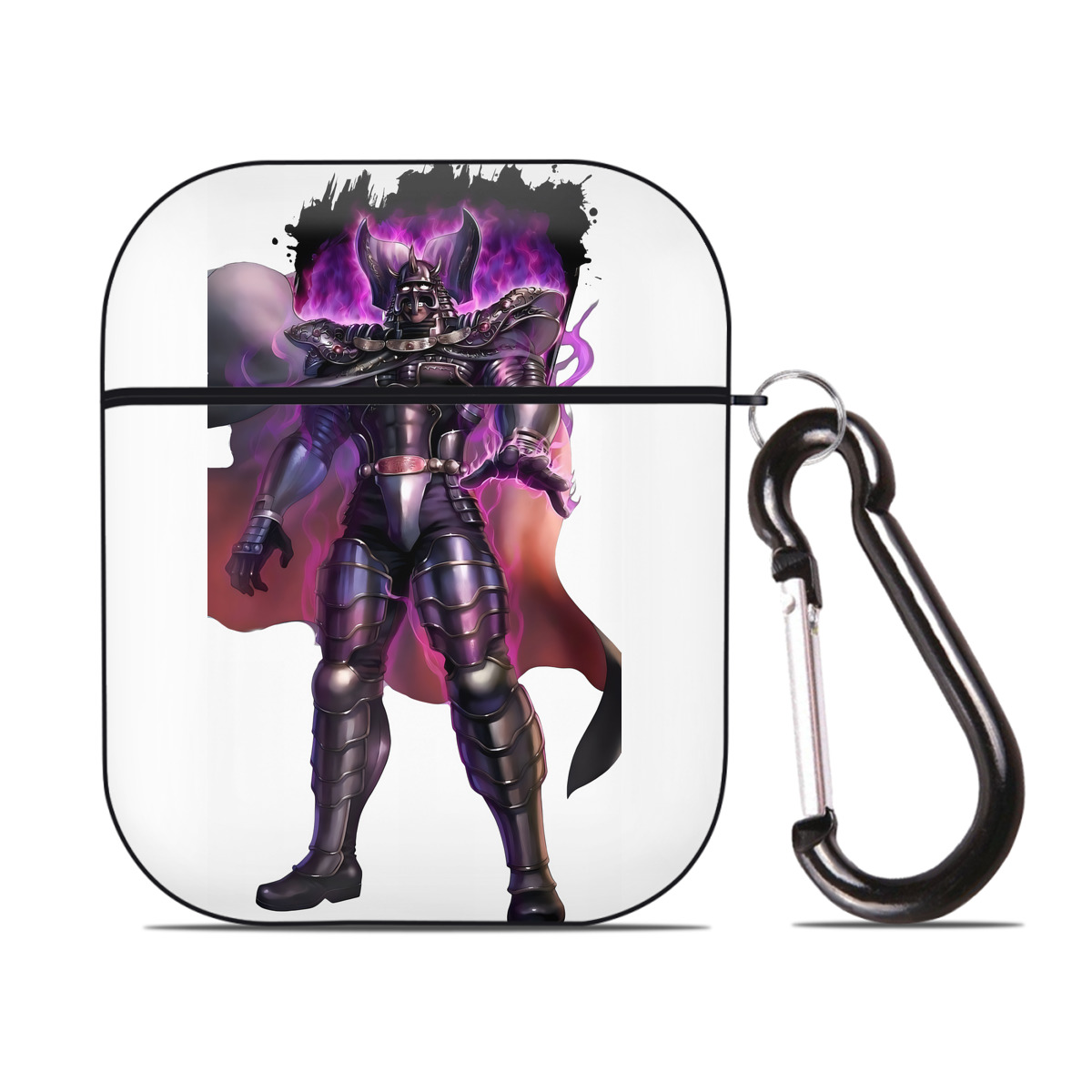 （画像用） 北斗の拳 Fist of the North Star AirPods 第2世代保護ケース ハードシェル ブラック 耐衝撃・防指紋・カラビナ付き