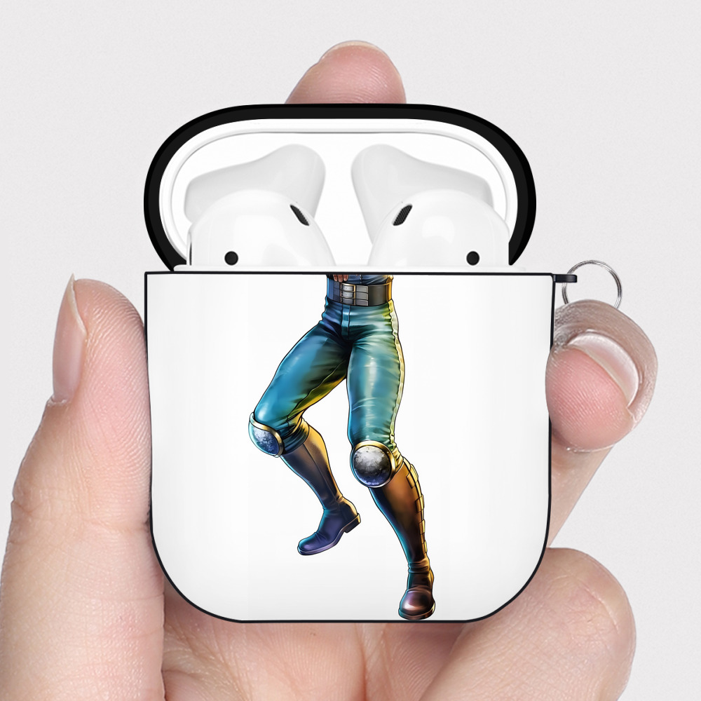 （画像用） 北斗の拳 Fist of the North Star AirPods 第2世代保護ケース ハードシェル ブラック 耐衝撃・防指紋・カラビナ付き