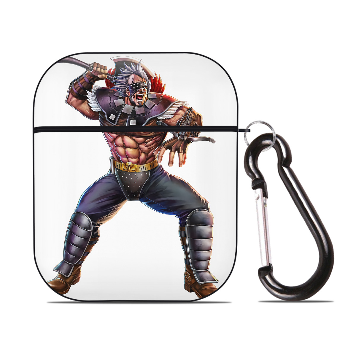 （画像用） 北斗の拳 Fist of the North Star AirPods 第2世代保護ケース ハードシェル ブラック 耐衝撃・防指紋・カラビナ付き