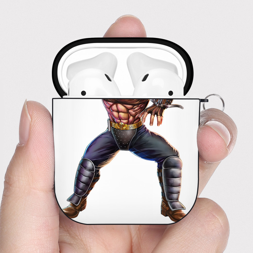 （画像用） 北斗の拳 Fist of the North Star AirPods 第2世代保護ケース ハードシェル ブラック 耐衝撃・防指紋・カラビナ付き