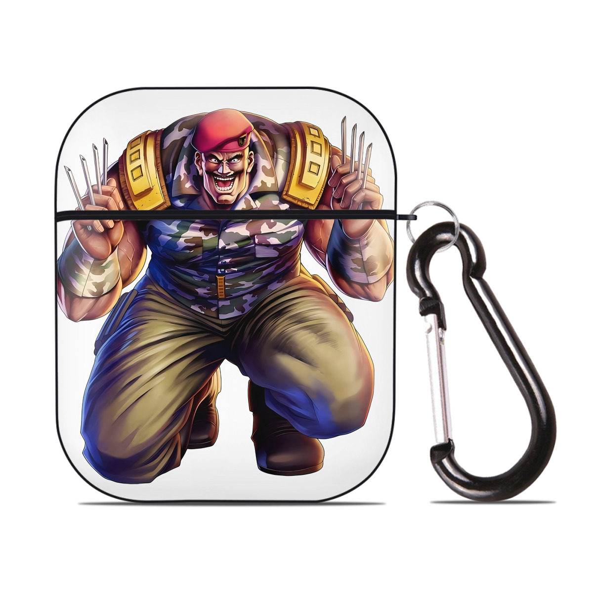 （画像用） 北斗の拳 Fist of the North Star AirPods 第2世代保護ケース ハードシェル ブラック 耐衝撃・防指紋・カラビナ付き