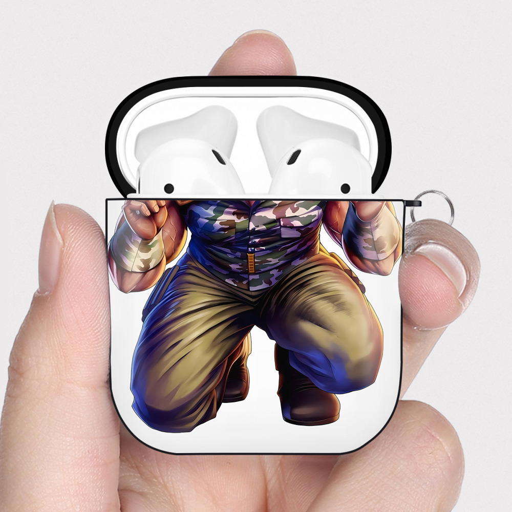 （画像用） 北斗の拳 Fist of the North Star AirPods 第2世代保護ケース ハードシェル ブラック 耐衝撃・防指紋・カラビナ付き
