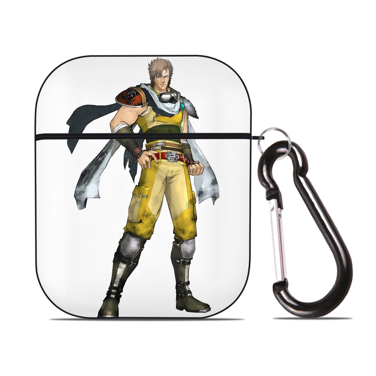 （画像用） 北斗の拳 Fist of the North Star AirPods 第2世代保護ケース ハードシェル ブラック 耐衝撃・防指紋・カラビナ付き