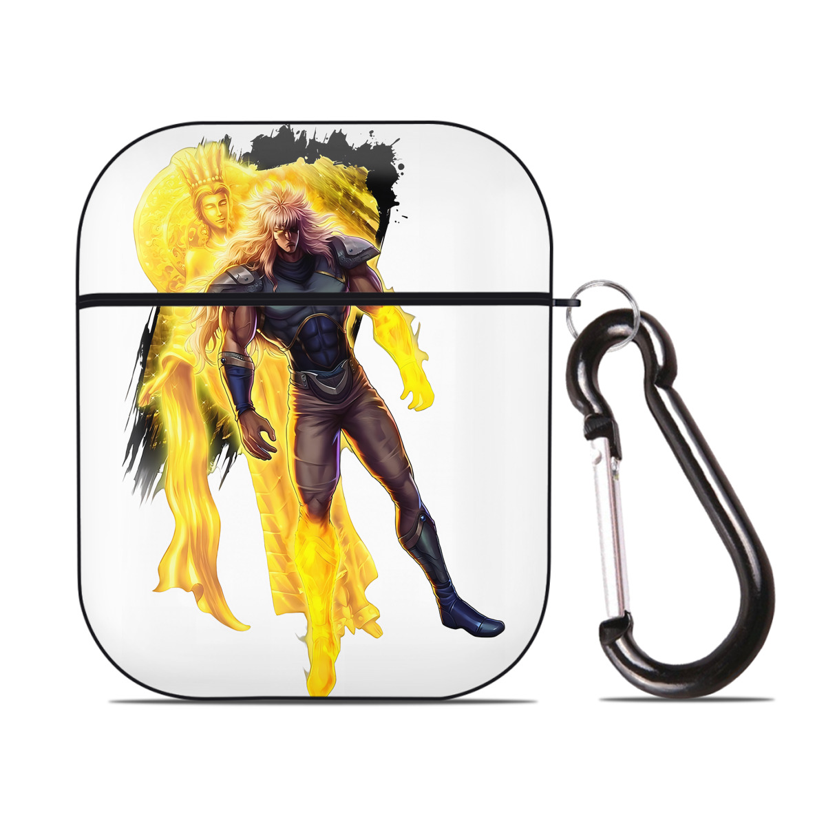 （画像用） 北斗の拳 Fist of the North Star AirPods 第2世代保護ケース ハードシェル ブラック 耐衝撃・防指紋・カラビナ付き