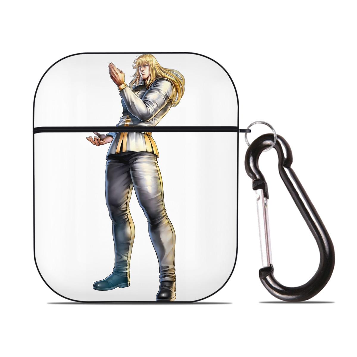 （画像用） 北斗の拳 Fist of the North Star AirPods 第2世代保護ケース ハードシェル ブラック 耐衝撃・防指紋・カラビナ付き