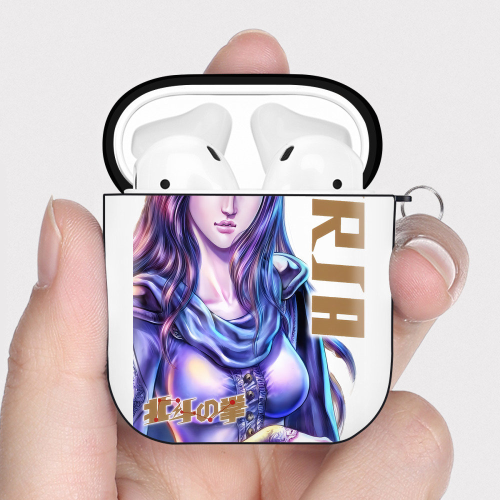 （画像用） 北斗の拳 Fist of the North Star AirPods 第2世代保護ケース ハードシェル ブラック 耐衝撃・防指紋・カラビナ付き