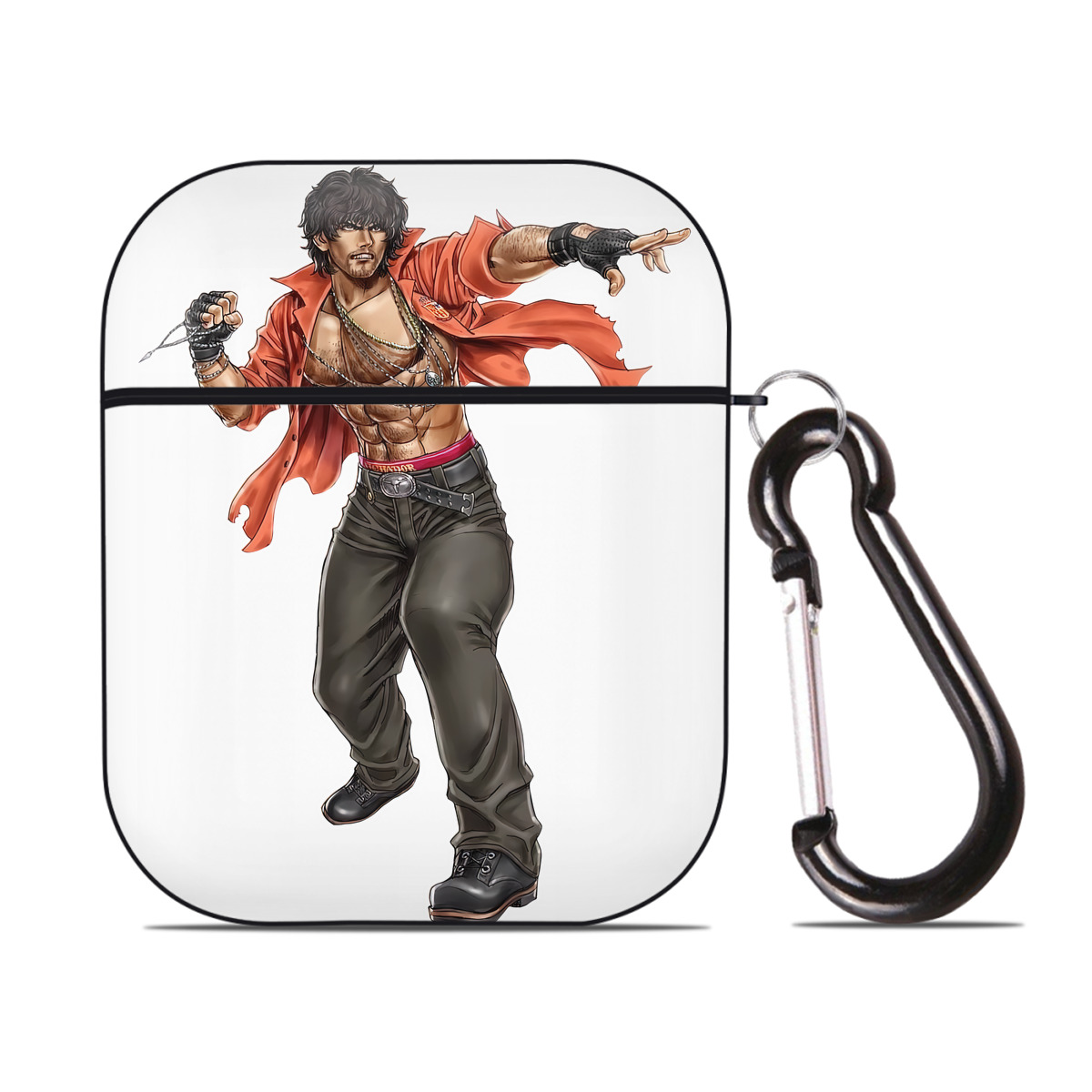 （画像用） 北斗の拳 Fist of the North Star AirPods 第2世代保護ケース ハードシェル ブラック 耐衝撃・防指紋・カラビナ付き