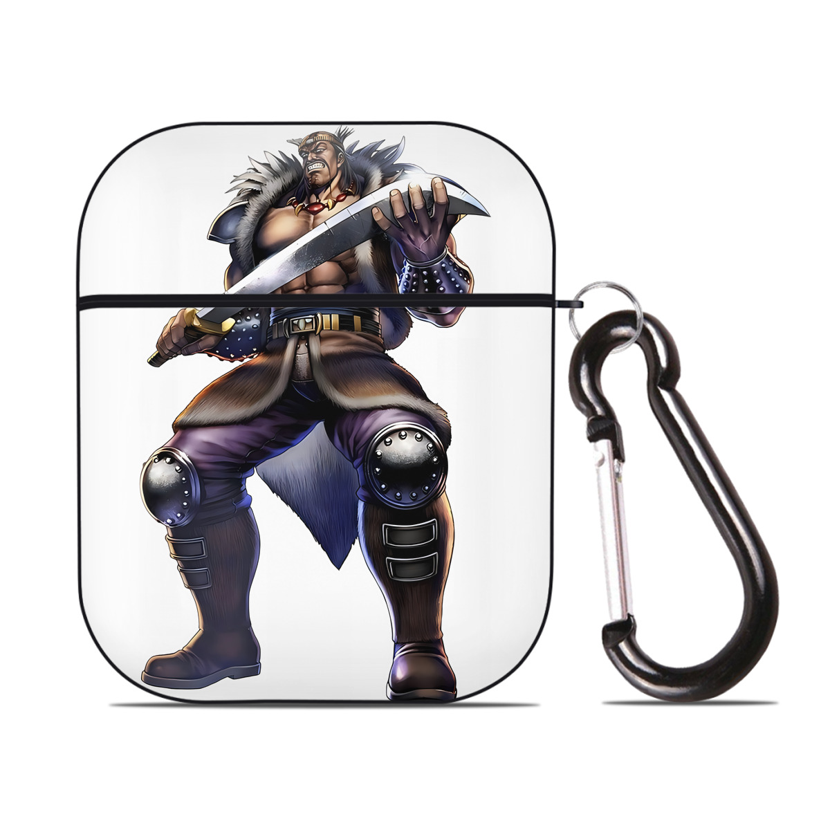 （画像用） 北斗の拳 Fist of the North Star AirPods 第2世代保護ケース ハードシェル ブラック 耐衝撃・防指紋・カラビナ付き