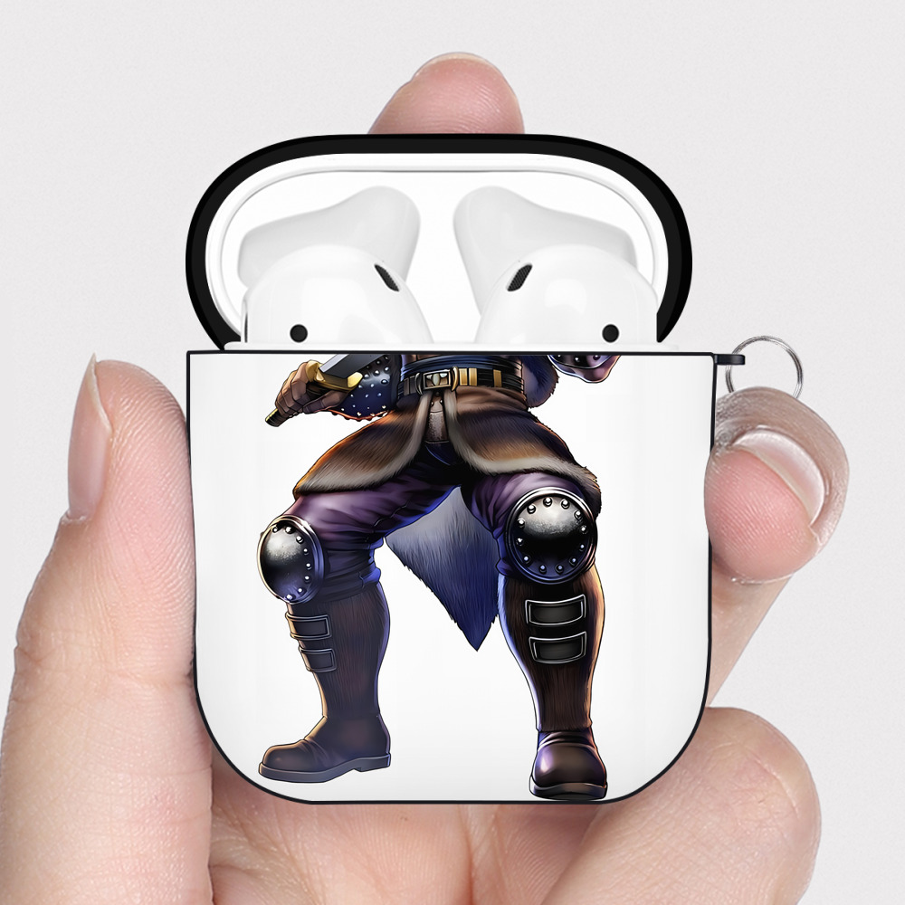 （画像用） 北斗の拳 Fist of the North Star AirPods 第2世代保護ケース ハードシェル ブラック 耐衝撃・防指紋・カラビナ付き