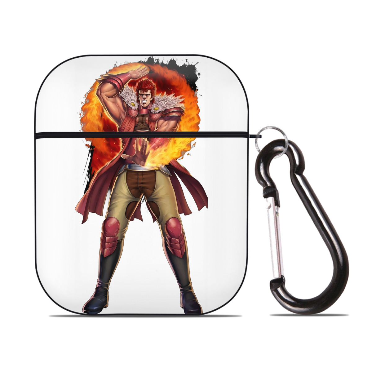 （画像用） 北斗の拳 Fist of the North Star AirPods 第2世代保護ケース ハードシェル ブラック 耐衝撃・防指紋・カラビナ付き
