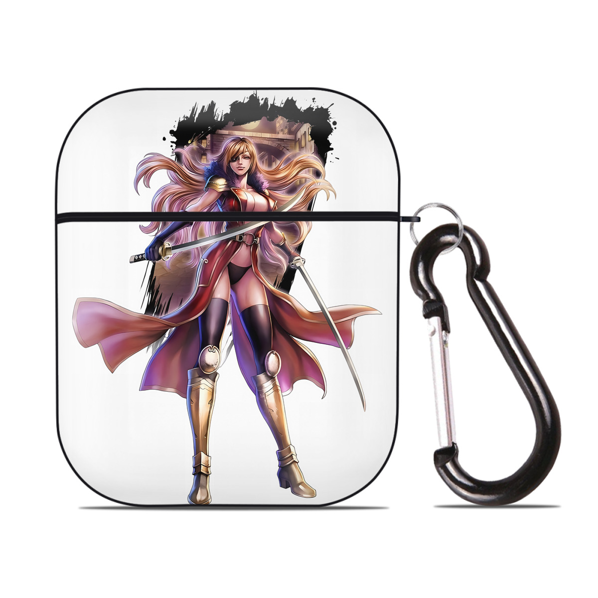 （画像用） 北斗の拳 Fist of the North Star AirPods 第2世代保護ケース ハードシェル ブラック 耐衝撃・防指紋・カラビナ付き