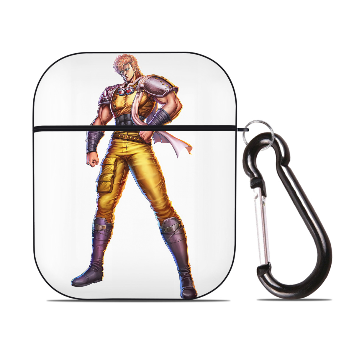 （画像用） 北斗の拳 Fist of the North Star AirPods 第2世代保護ケース ハードシェル ブラック 耐衝撃・防指紋・カラビナ付き