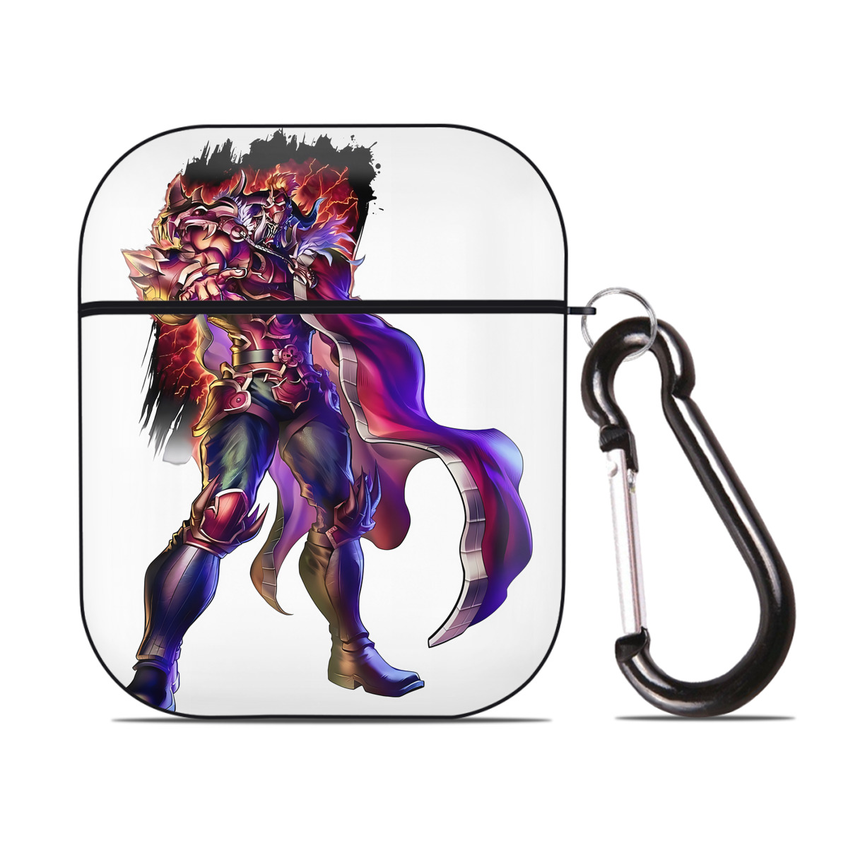 （画像用） 北斗の拳 Fist of the North Star AirPods 第2世代保護ケース ハードシェル ブラック 耐衝撃・防指紋・カラビナ付き