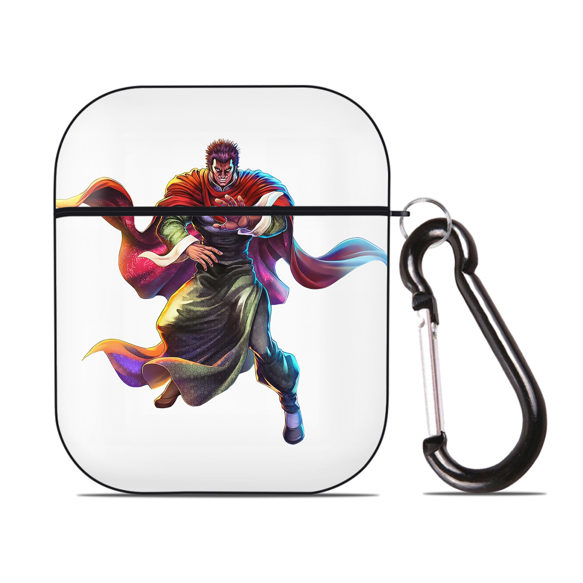 （画像用） 北斗の拳 Fist of the North Star AirPods 第2世代保護ケース ハードシェル ブラック 耐衝撃・防指紋・カラビナ付き