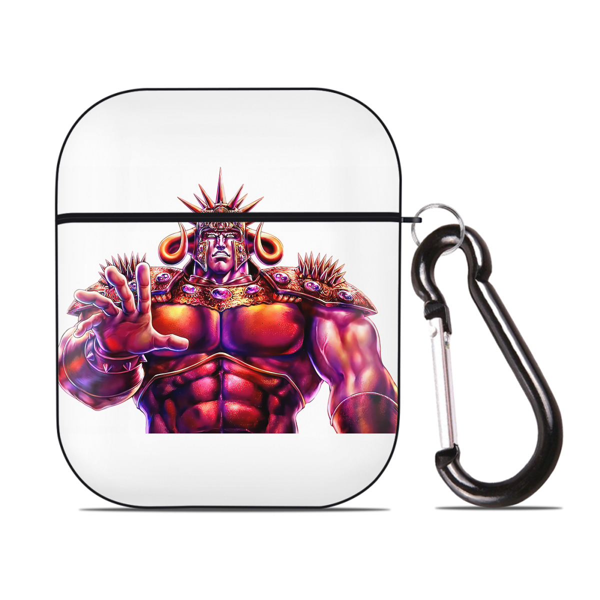 （画像用） 北斗の拳 Fist of the North Star AirPods 第2世代保護ケース ハードシェル ブラック 耐衝撃・防指紋・カラビナ付き