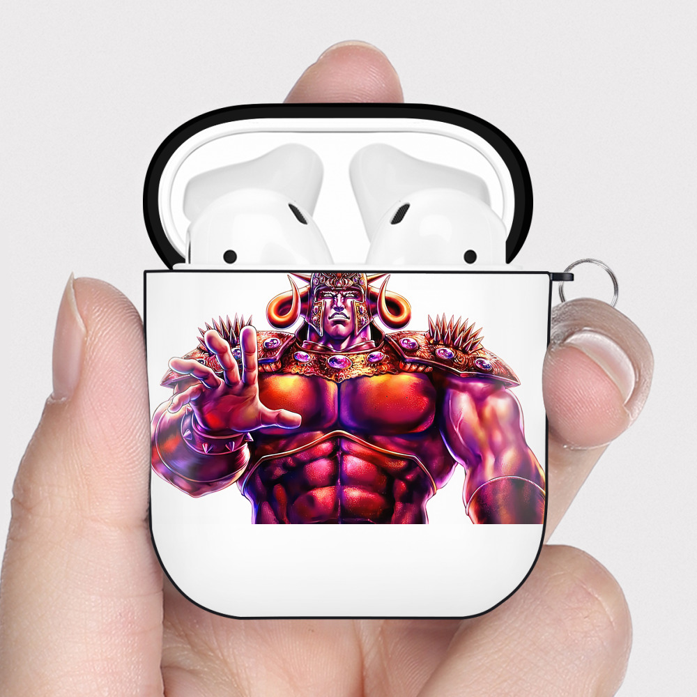 （画像用） 北斗の拳 Fist of the North Star AirPods 第2世代保護ケース ハードシェル ブラック 耐衝撃・防指紋・カラビナ付き