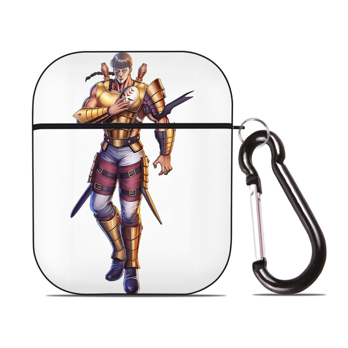 （画像用） 北斗の拳 Fist of the North Star AirPods 第2世代保護ケース ハードシェル ブラック 耐衝撃・防指紋・カラビナ付き
