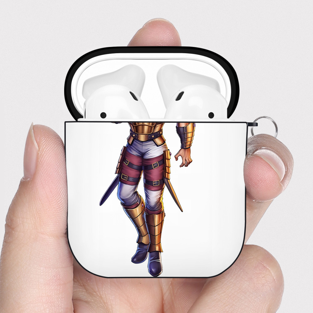 （画像用） 北斗の拳 Fist of the North Star AirPods 第2世代保護ケース ハードシェル ブラック 耐衝撃・防指紋・カラビナ付き
