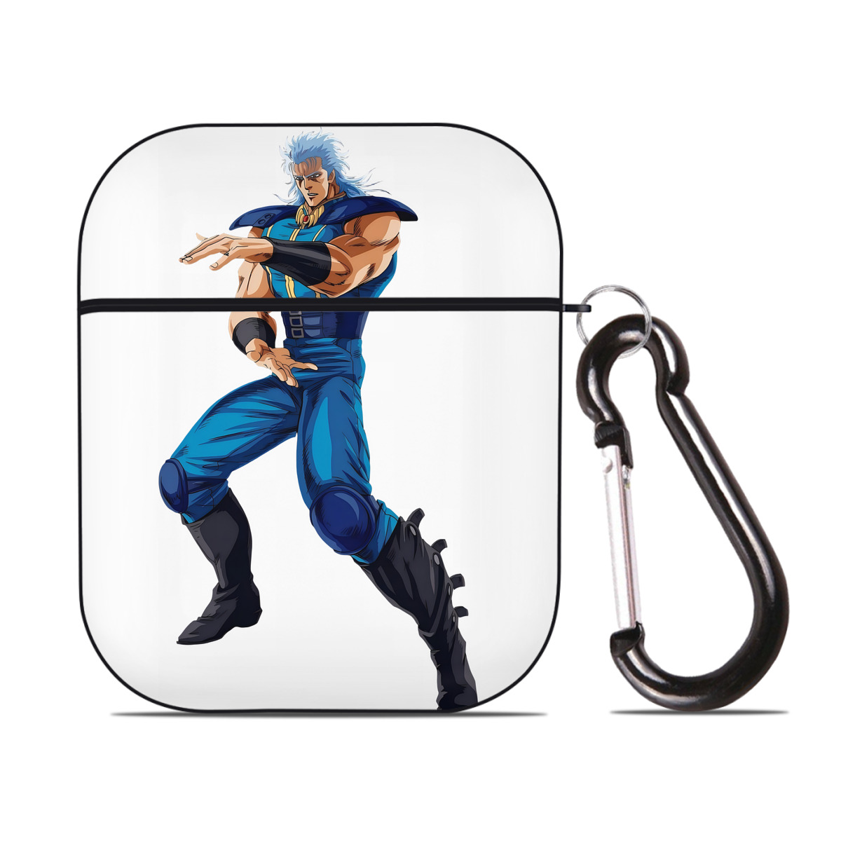 （画像用） 北斗の拳 Fist of the North Star AirPods 第2世代保護ケース ハードシェル ブラック 耐衝撃・防指紋・カラビナ付き