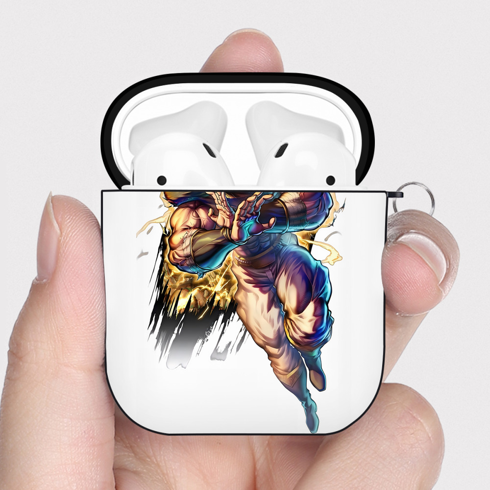 （画像用） 北斗の拳 Fist of the North Star AirPods 第2世代保護ケース ハードシェル ブラック 耐衝撃・防指紋・カラビナ付き