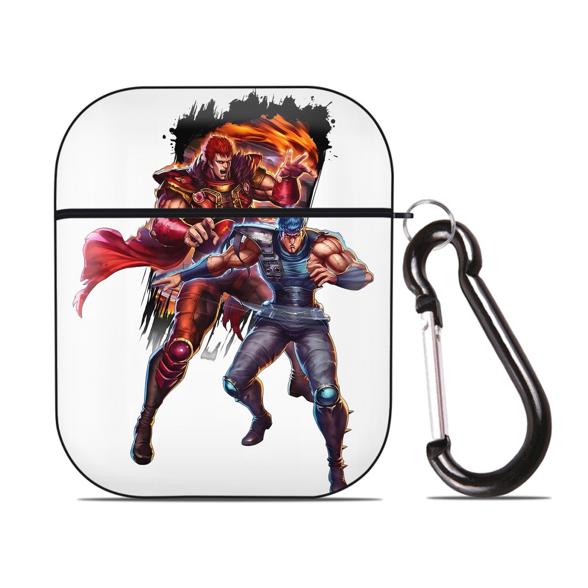 （画像用） 北斗の拳 Fist of the North Star AirPods 第2世代保護ケース ハードシェル ブラック 耐衝撃・防指紋・カラビナ付き
