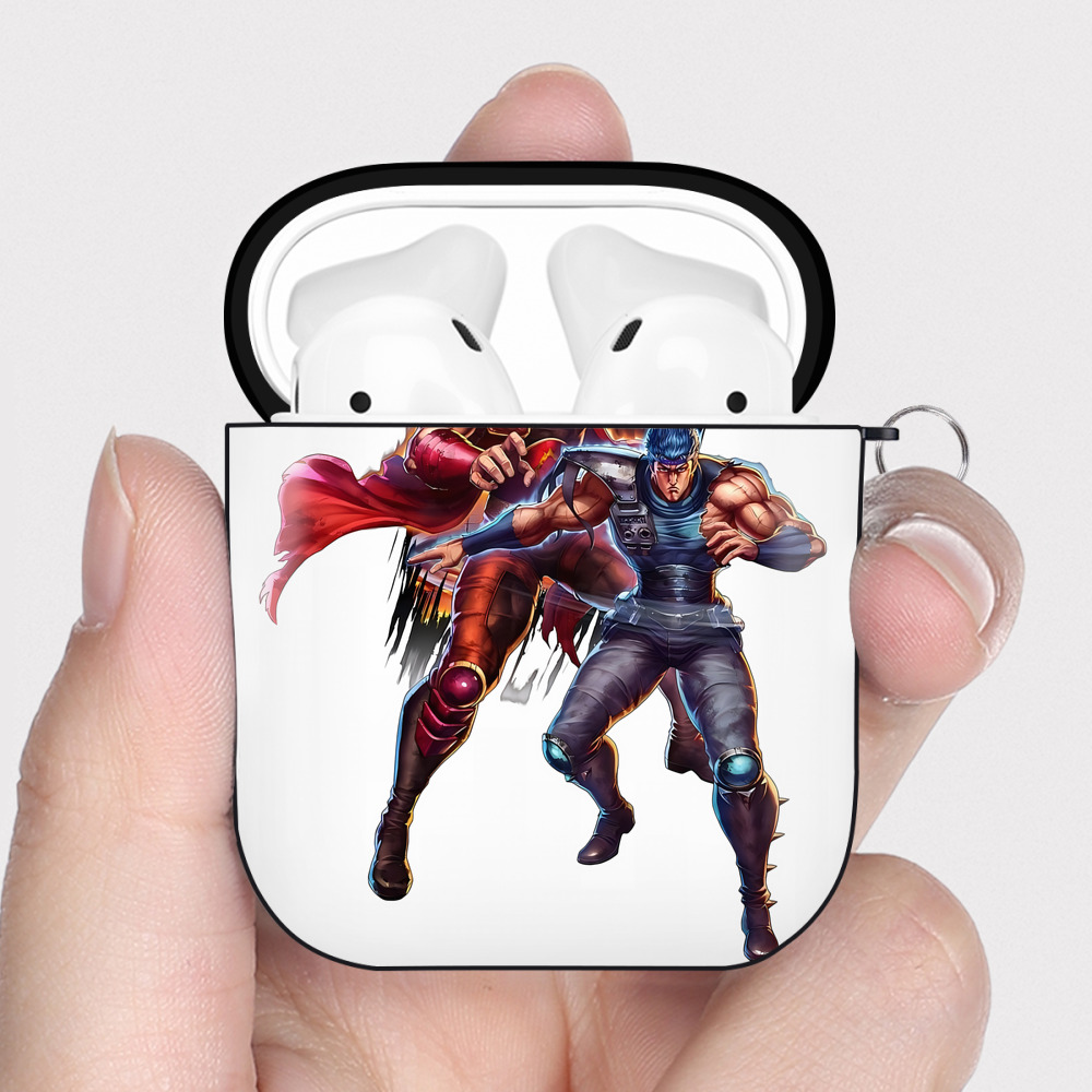 （画像用） 北斗の拳 Fist of the North Star AirPods 第2世代保護ケース ハードシェル ブラック 耐衝撃・防指紋・カラビナ付き