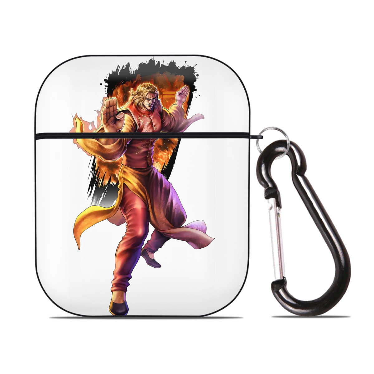 （画像用） 北斗の拳 Fist of the North Star AirPods 第2世代保護ケース ハードシェル ブラック 耐衝撃・防指紋・カラビナ付き