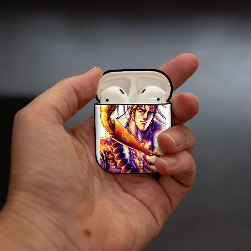 北斗の拳 Fist of the North Star AirPods 第2世代保護ケース ハードシェル ブラック 耐衝撃・防指紋・カラビナ付き