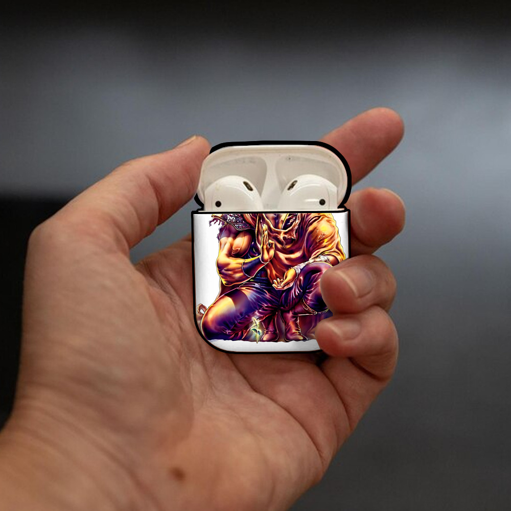 北斗の拳 Fist of the North Star AirPods 第2世代保護ケース ハードシェル ブラック 耐衝撃・防指紋・カラビナ付き