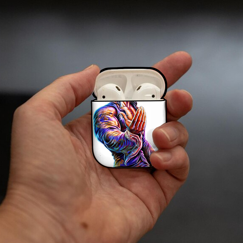 北斗の拳 Fist of the North Star AirPods 第2世代保護ケース ハードシェル ブラック 耐衝撃・防指紋・カラビナ付き