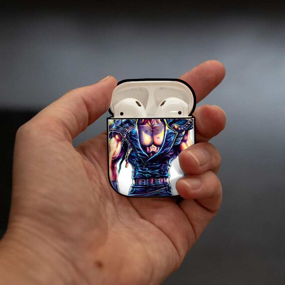北斗の拳 Fist of the North Star AirPods 第2世代保護ケース ハードシェル ブラック 耐衝撃・防指紋・カラビナ付き
