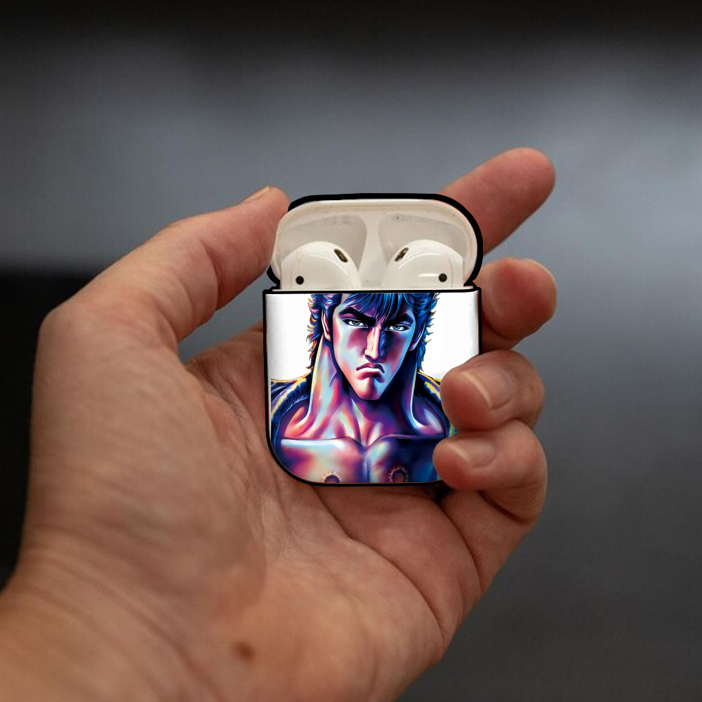 北斗の拳 Fist of the North Star AirPods 第2世代保護ケース ハードシェル ブラック 耐衝撃・防指紋・カラビナ付き