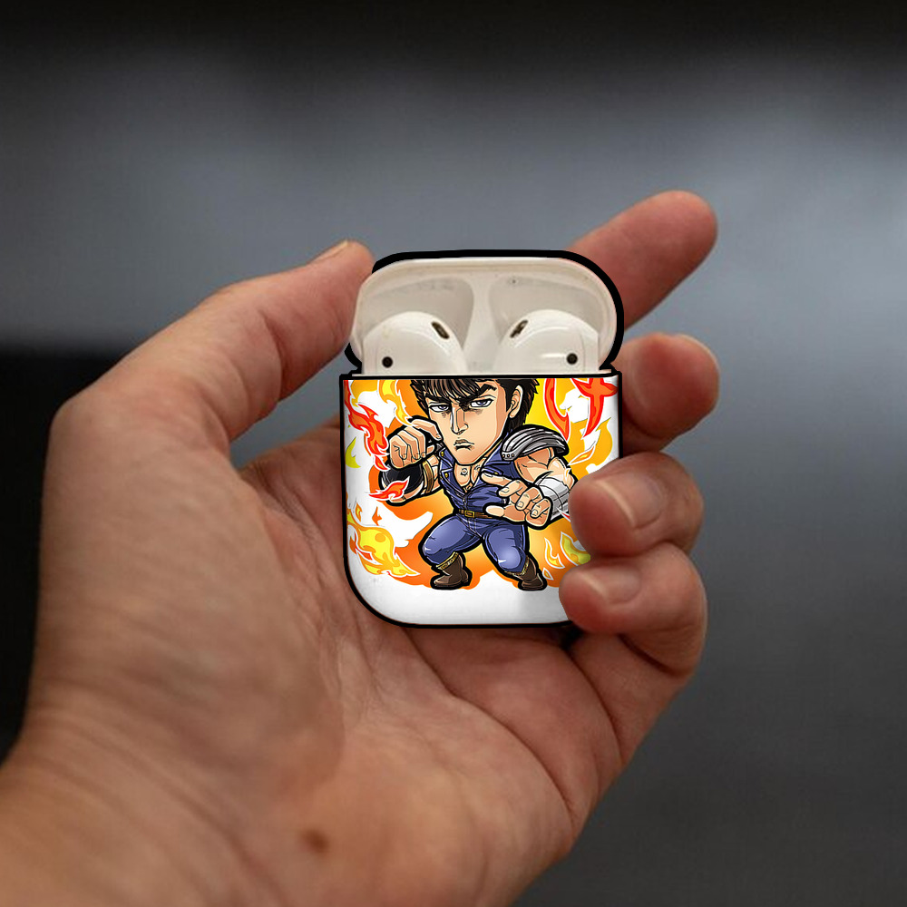 北斗の拳 Fist of the North Star AirPods 第2世代保護ケース ハードシェル ブラック 耐衝撃・防指紋・カラビナ付き