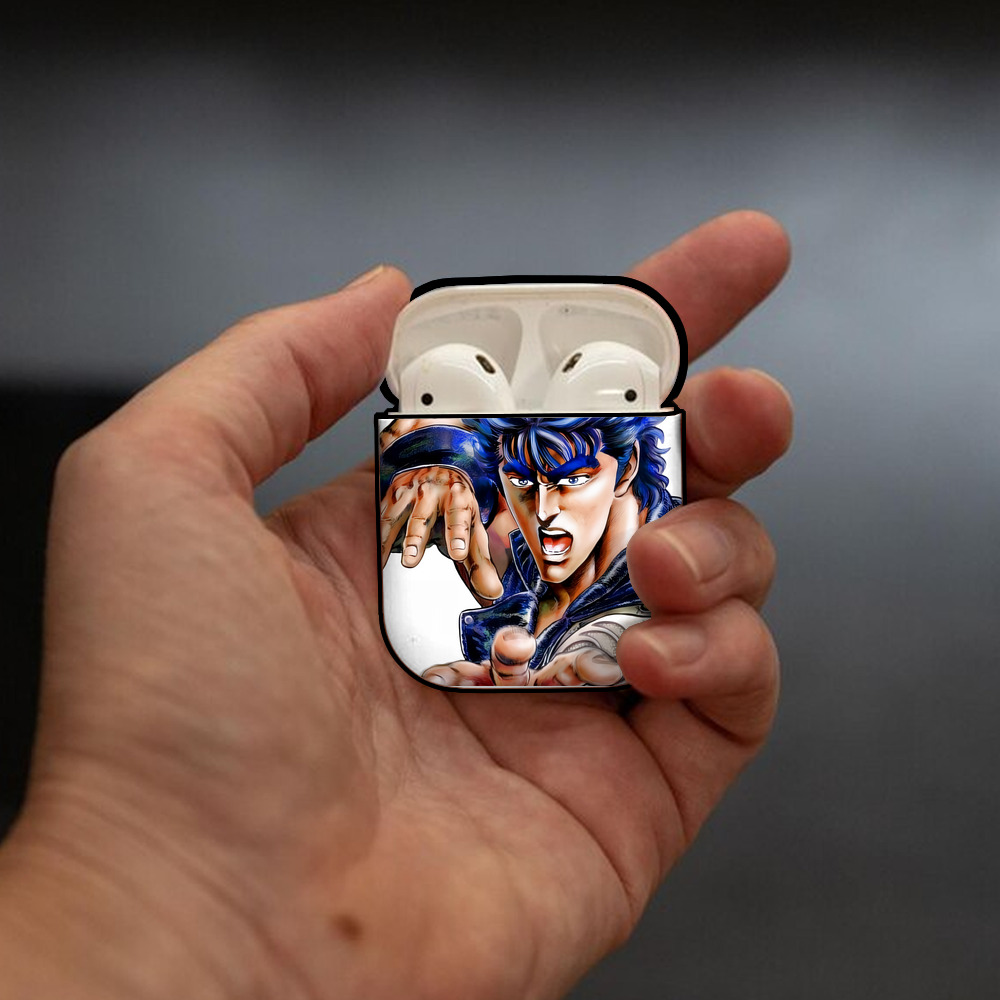 北斗の拳 Fist of the North Star AirPods 第2世代保護ケース ハードシェル ブラック 耐衝撃・防指紋・カラビナ付き